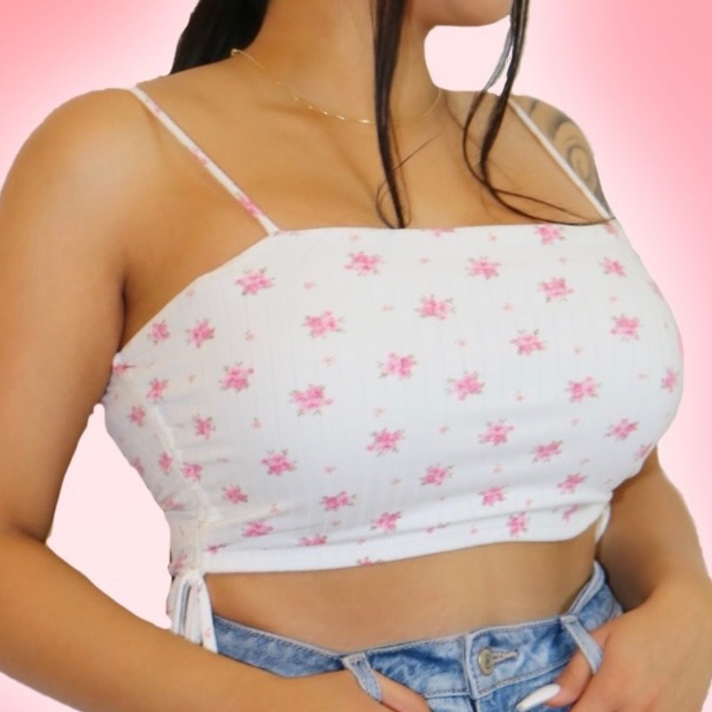 Drawstring ruched crop top